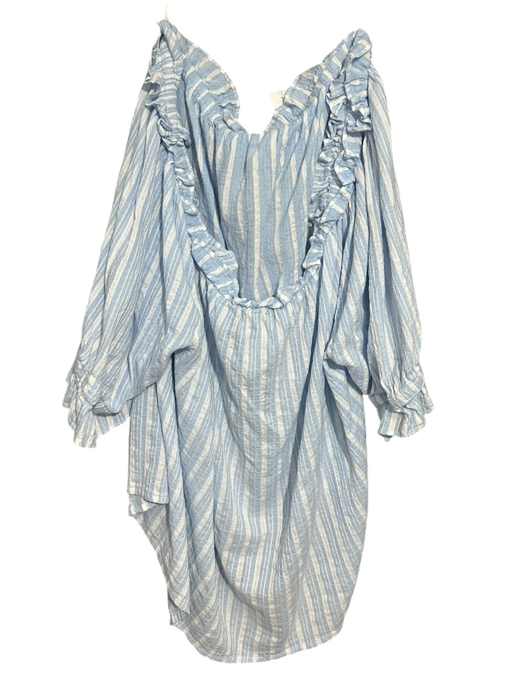 Tommy Hilfiger Stripe Off Shoulder Top Blue White Size 3X